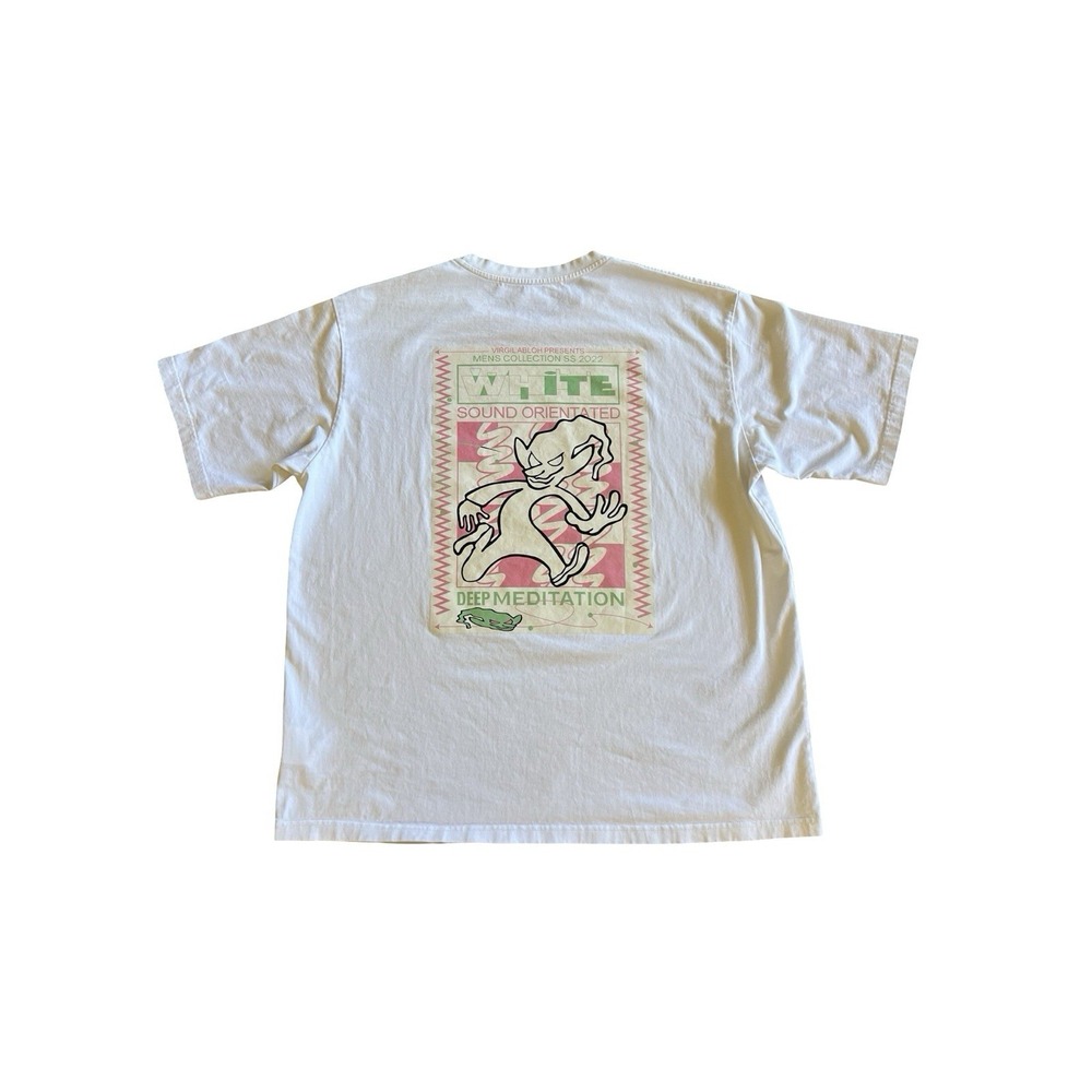 RARE 2022 Off-White x Virgil Abloh Rave Flyer Skate Graphic 90s-Style XL T-Shirt